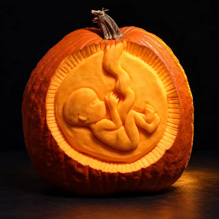 Carved pumpkin, Oct 2005