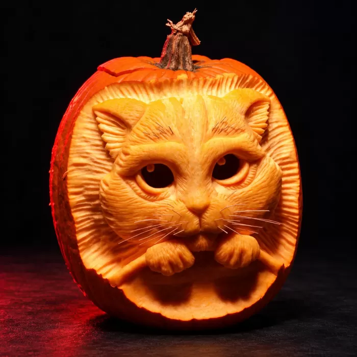 Carved pumpkin, Oct 2007