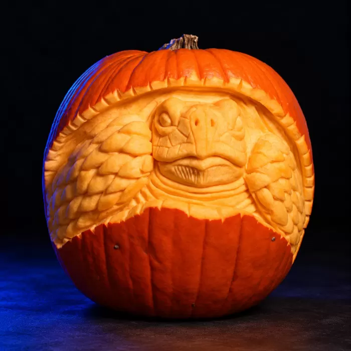Carved pumpkin, Oct 2009