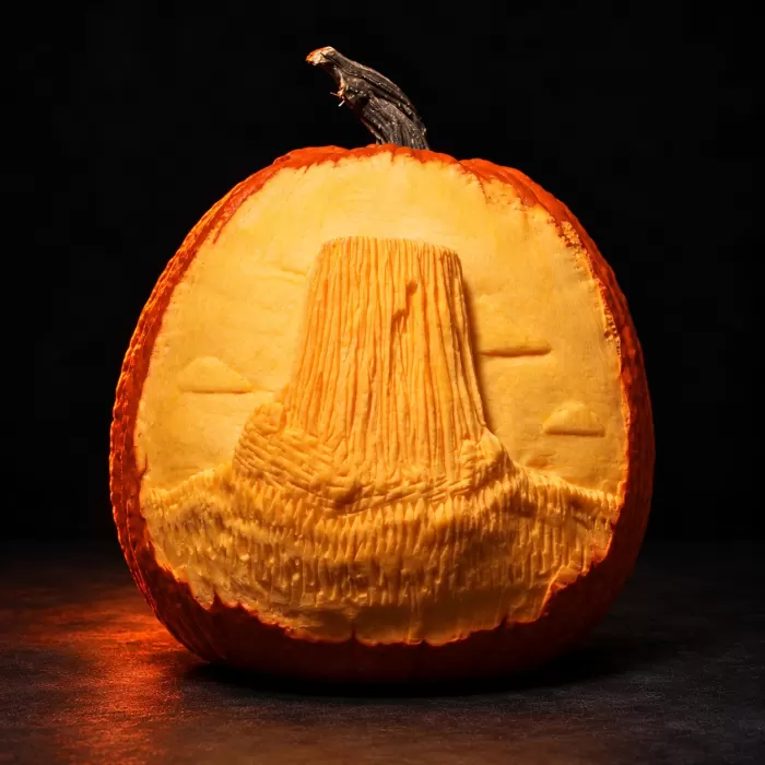 Carved pumpkin, Nov 2009