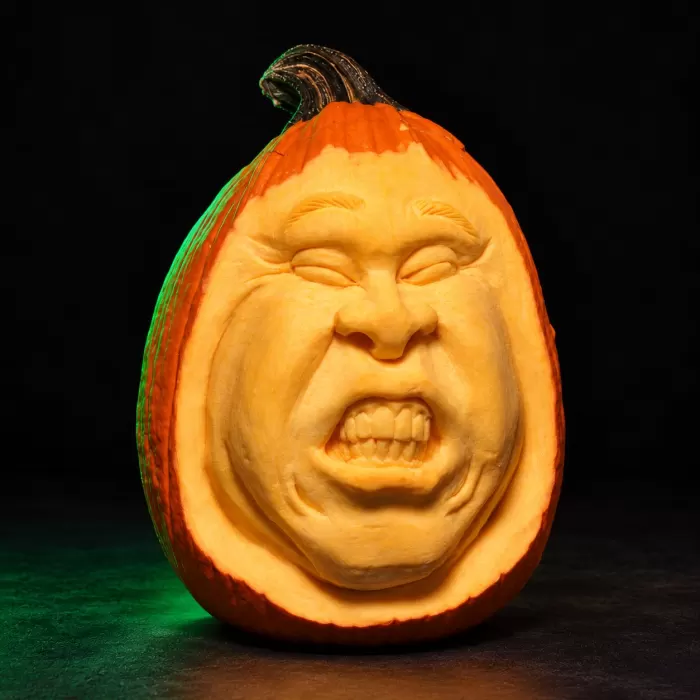 Carved pumpkin, Sept 2010