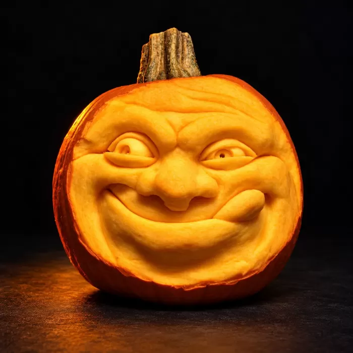 Carved pumpkin, Oct 2010
