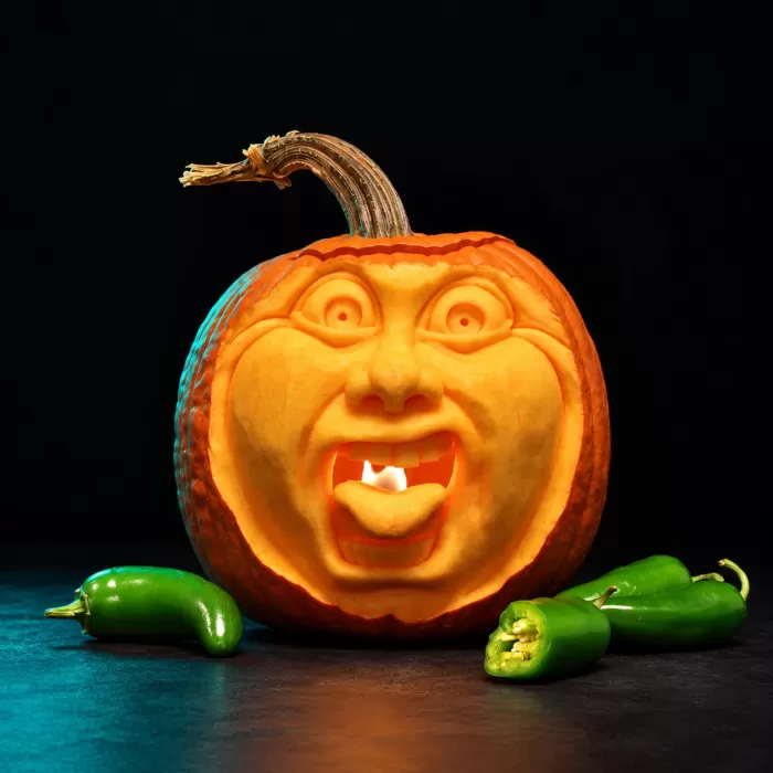 Carved pumpkin, Nov 2010