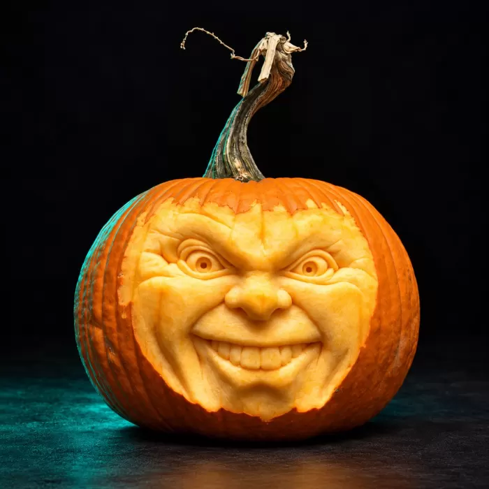 Carved pumpkin, Oct 2016