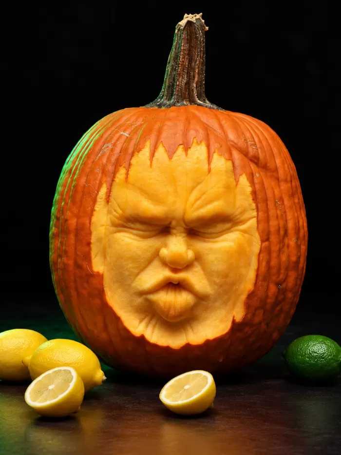 Carved pumpkin, Oct 2017