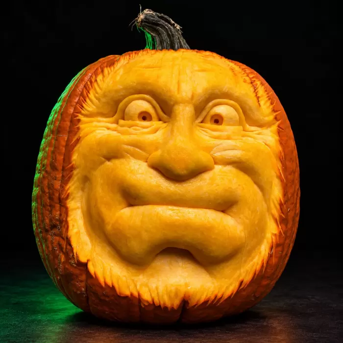 Carved pumpkin, Sept 2021
