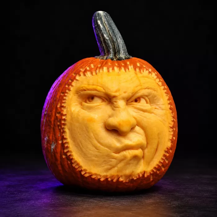 Carved pumpkin, Oct 2023